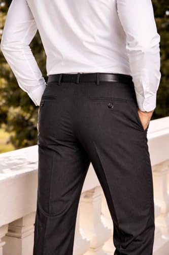Image of Louis Philippe Men's Slim Fit Everyday Smart Wear Comfort Stretch Work Ready Solid Formal Trouser