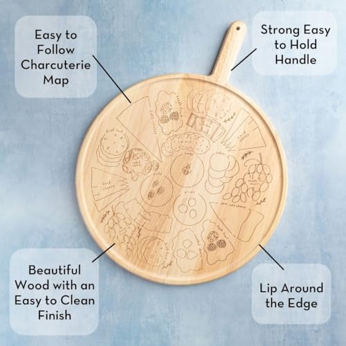 Sophistiplate Charcuterie Board with Placement Guide - Best Gift for Housewarming & Foodies - Easy-to-Follow Visual Map Designed by Meg Quinn - Create A Pro-Level Board Arrangement - 22 x 17 - Image 5
