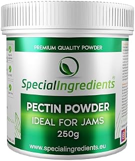 Special Ingredients Pektyna w proszku 250 g, jakość premium, idealna do produkcji konfitury, dżemów, chutneyów, galaretek owocowych i nadzinień do ciast, europejska, bez genetycznej inżynierii, bezglutenowa  pojemnik