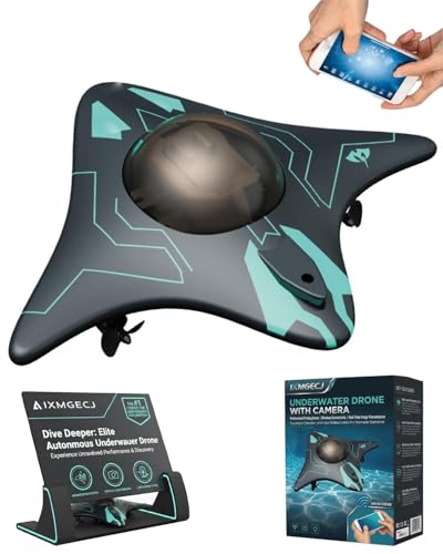 IXMGECJ Underwater Drone with Camera Professional Fishing Drone Focusing on Correction Wireless Connectivity Smart App Wireless Control Real-Time Image Transmission for Underwater Exploration
