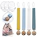 NICEKOOL® Catenelle porta Succhietto, 9 Pcs Catenella Portaciuccio Clip, 4 Portaciuccio in Cotone Legno, 4 Scatolina Porta Succhietto, 1 Sacche Coulisse, Catena Bambino Ciuccio per Tutti Tipi Ciucci