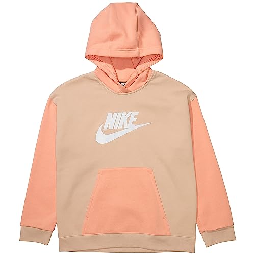 Nike Girl's Sportswear BF Pullover Hoodie (Little Kids/Big Kids) Shimmer/Apricot Agate/White S (8-9 Big Kid)