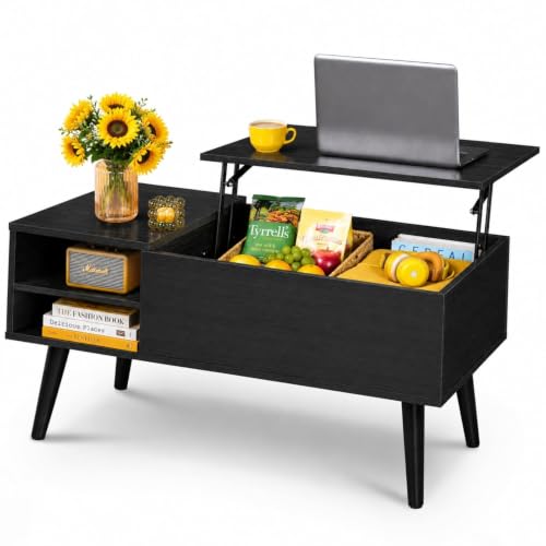 WLIVE Lift Top Coffee Table with Hidden Storage, Adjustable...