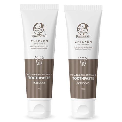 Image of Foodie Puppies Pet Enzymatic Toothpaste for Dogs - (Chicken Toothpaste, 100gm) (Pack of 2) Enriched with Baking Soda Soothes Inflamed Gums, Removes Plaque Tartar, & Overall Oral Hygiene