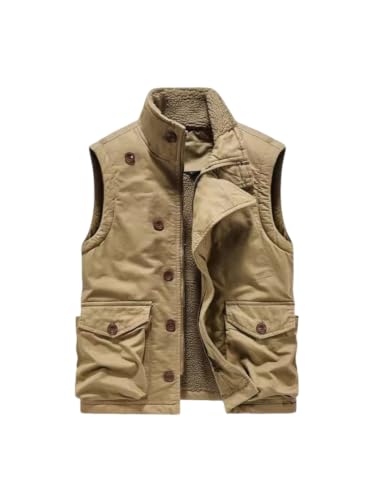 Chaleco de trabajo multibolsillos hombre de algodón térmico invierno 6
