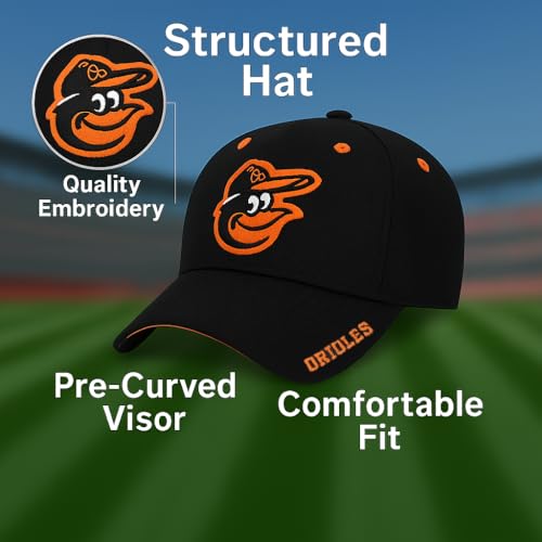 Gorra ajustable Baltimore Classic Edition bordada negra/naranja miniatura 5