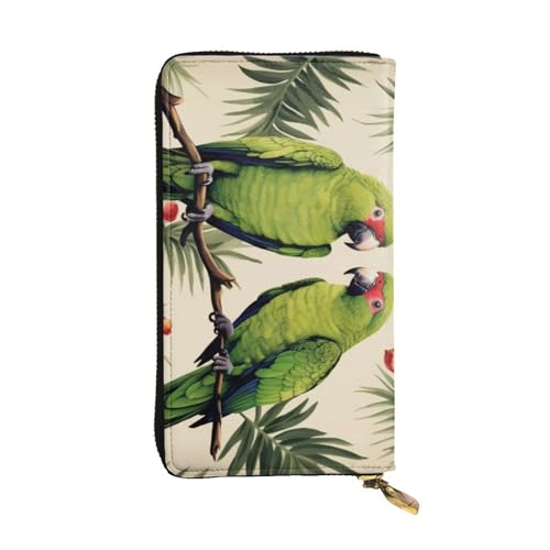 Portefeuille élégant en cuir véritable vert olive avec fermeture éclair durable