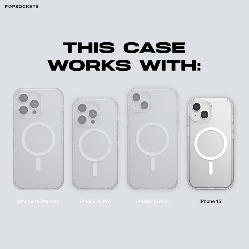 Image of POPSOCKETS iPhone 15 Case Compatible with MagSafe, Phone Case for iPhone 15, Wireless Charging Compatible, Case Only - Latte