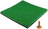Crestgolf Golf-Schlagmatten SBR-Golfmatten für den Innen- und Außenbereich mit Gummi-T-Stückhalter für Driving Range-Übungen, Gartengebrauch - Grün, 12 x 12 Zoll (langes Gras)