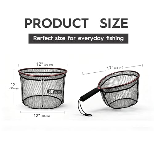 BasicGear Ultra-Light Aluminum Landing Net for Flying Fishing, Trout, 17 inch - image 3