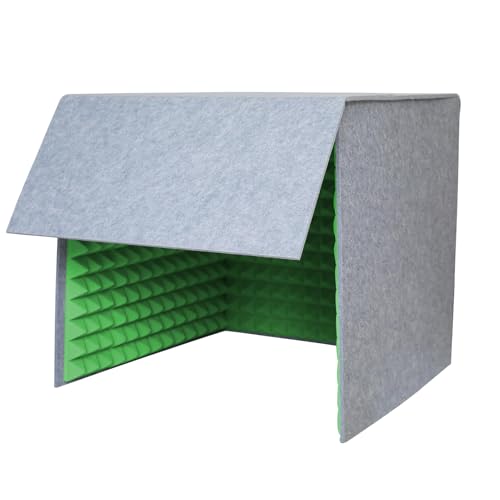 Cabina de aislamiento de sonido, cápsula insonorizada portátil de mesa con ángulo recto, escudo de grabación de reducción de ruido acústico