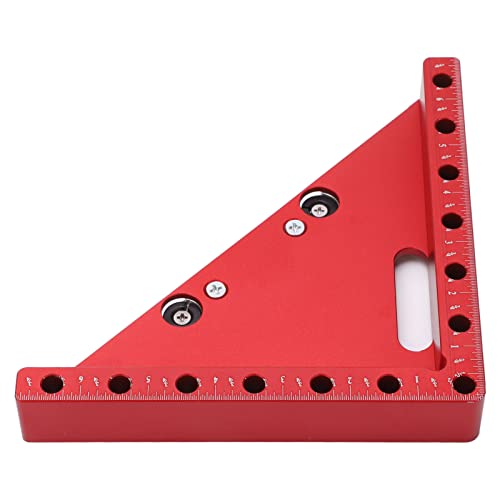 Right Angle Clamp Positioning Square, 45° 90° Aluminium Alloy, Clear Scale Carpenter Tool for Woodworking, DIY Furniture Assembly, 2pcs Fixing Clamps Included