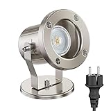 Photo Gallery ledscom.de proiettore da esterno mibu per esterni, acciaio inox, cromo opaco, incl. lampada led gu10 (bianco caldo, 5,4w, 510lm, 45°) Photo Gallery ledscom.de proiettore da esterno mibu per esterni, acciaio inox, cromo opaco, incl. lampada led gu10 (bianco caldo, 5,4w, 510lm, 45°)