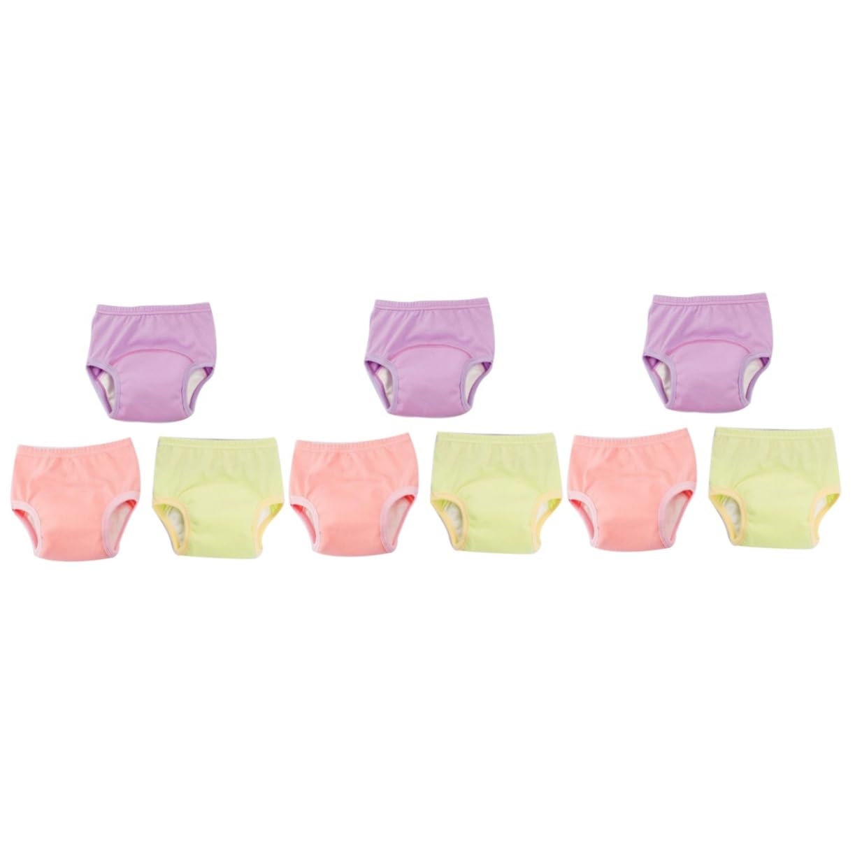 BESTonZON 9piezas Pantalones De Entrenamiento Para Bebés Pack De Algodón Transpirable y Lavable Cubrepañal Para Recién Nacidos Fruta y Absorción De Orina Diseño Práctico