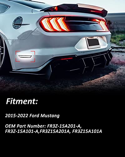 Bestview Side Marker Light Assembly, Rear Bumper Side Marker Lamps Reflectors Compatible For Ford Mustang 2015-2022, White Pack Of 2 #TOP2