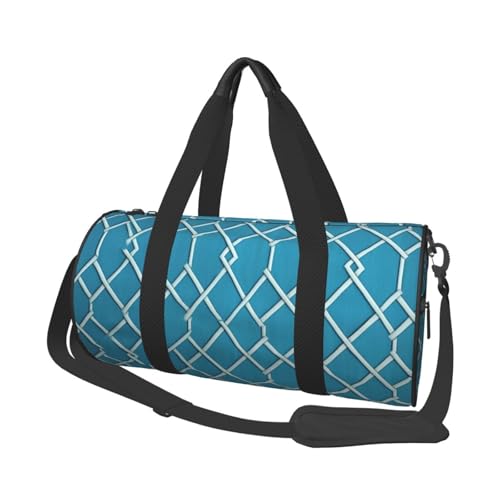 Blue Lattice printed Travel Bag Casual luggage bag