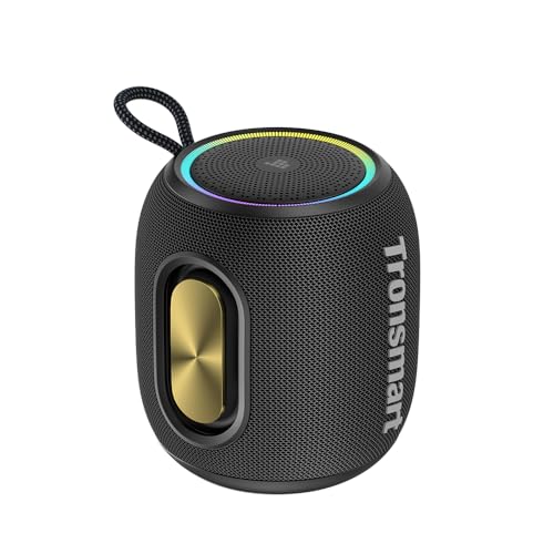 Tronsmart T8 Mini Altavoz Portátil Bluetooth Potente, 16W Potencia, IPX7 Impermeable, 20H Duración, Conexión estéreo, Compatible SD/AUX, Ideal para Fiestas, Viajes y Exteriores, Negro
