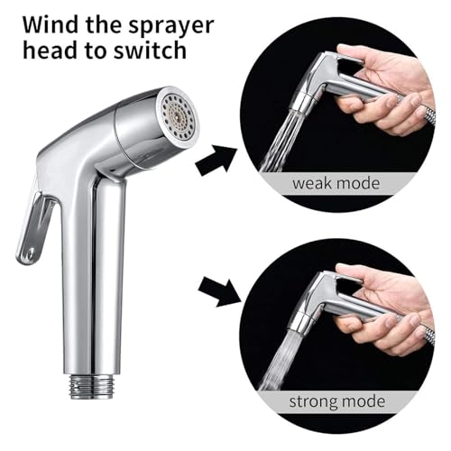 DQZSY Handbrause für Bidet-Toilette, Badezimmer, mit Federschlauch, Wandhalterungs-Set, Closestool, Hockpfanne, Wasserblume, Bodenreinigungstuch, Windel für Badezimmer-Hygiene