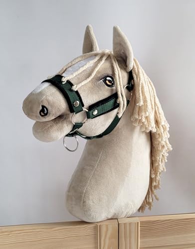 Hobby Horse A3 Caqui Deportivo de Madera Ajustable con Detalles Piel Negra