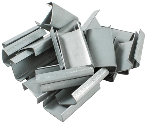 Open Seals for Steel Strapping - Box of 1,000 - Snap-On Metal Banding Clips - Made in USA (5/8