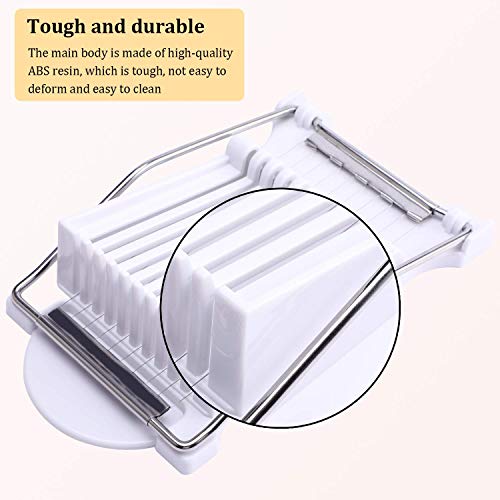 Nvted Luncheon Meat Slicer, Boiled Egg Fruit Soft Cheese Slicer Cutter, Stainless Steel Wires, Cuts 10 Slices (White) #TOP3