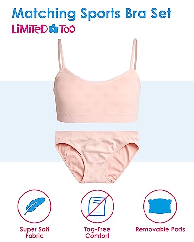 Limited Too Girls' Matching Training Bra Set - 6 Piece Seamless Sports Bralette and Brief Set (S-L)2