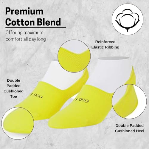 Image of Odd Sox - Basix Large No Show Socks - Soft Cotton Blend Low Profile Athletic Fit - Pastel & Bright Colors
