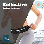 Slim Running Belt for Phone 6.8'', Ultra Light Running Belts for Women/Men, Zipper Water Resistant Running Waist Pack, Reflective Running Fanny Pack with 3 Separate Pouch