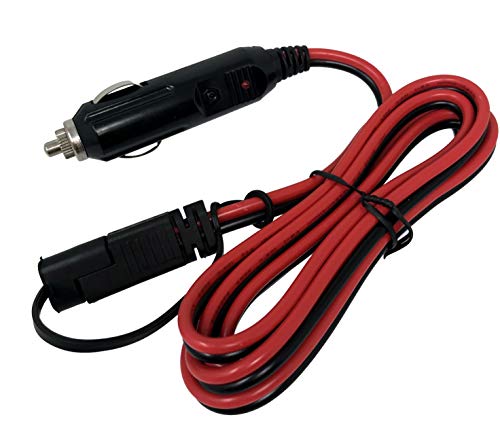 Tetra-Teknica MotoBasics Series SAM-01 12V Cigarette Lighter Male Plug Adaptor for 2 Pin SAE Quick Disconnect, 5 Feet, 16AWG Copper Wire, 10A 250V Fuse
