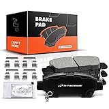 A-Premium Rear Ceramic Disc Brake Pads Set Compatible with Select Toyota Models - Sienna 2004-2006 3.3L, 2007-2010 3.5L, with Hardware, 4Pcs