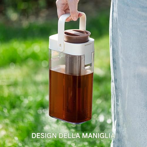 Iced Tea Pitcher, Transparent Cold Tea Dispenser, 1000ml Leak-Proof Chilled Drink Container, Compact Beverage Storage, Perfect for Juice, Coffee, Travel, Camping, and Outdoor Use - immagine 6