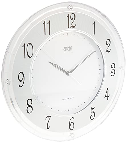 Image of Ajanta Luxury White Wall Clock 1917-13.6 Inch - Elegant Silent Sweep Quiet Mechanism - Modern Minimalist Home Decor