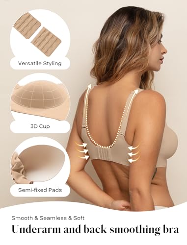 COMFELIE Wireless Bra Seamless Comfort Everyday Bra for Women, Breathable Seamless Bra with Scallop Edges3