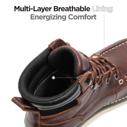 Image of SUREWAY 6 inch Soft Toe Work Boots for Men - GoodyearWelt Full Grain Leather, Lace Up Mac Toe Work Shoes, EH Construction Oil /Slip Resistant, Durable Rubber Sole Boots for Warehouse, Factory, Daily Wear