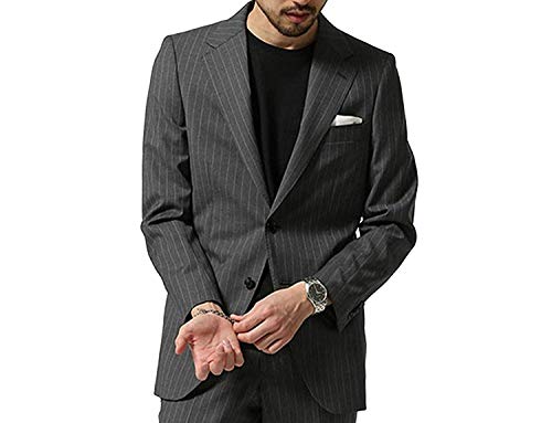 Veste rayé décontracté avec revers crantés veste homme chic