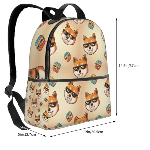 Leisure Rucksacks, Lightweight Sunglasses Funny Doge Meme Dog Backpack for Outdoors and Bicycle4