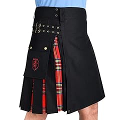 Black Cotton & Royal Stewart Tartan