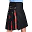 Black Cotton & Royal Stewart Tartan