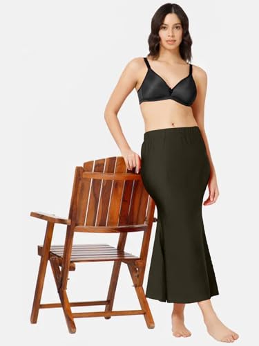 Image of Selvia Women's Lycra Blend Solid Elastic Side Slit Straight Saree Shapewear Petticoat || Saree Shapewear for Women|| Saree Petticoat for Women