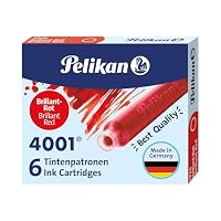 Pelikan – Pelikan Standard-Tintenpatronen 4001 Tinte Brillant-Rot, 6 S