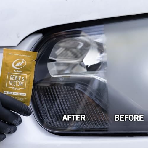 Turtle Wax 54349 Renew and Restore Wipes, Car Paint Scratch Removal, Works on Water Spots, Headlight Oxidation, Glass, Metal and More, Pack of 8 Wipes