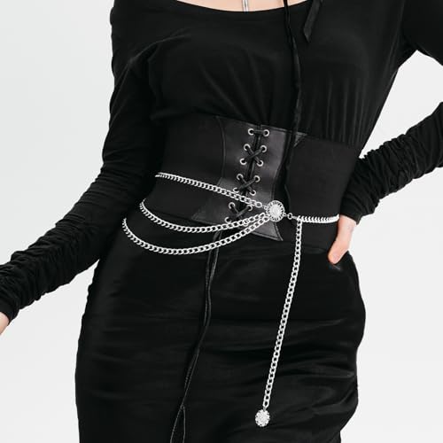 Waist Chain Belt Jeans Pants Chain, Punk Pocket Chain HipHop Wallet Chain for Women Belly Chain Goth Accessories Y2K4