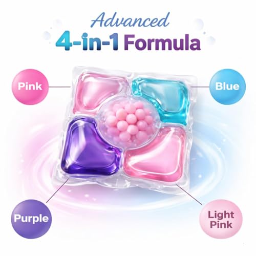 Image of ROKTRY Pack of 45 Magic Laundry Pods 5-in-1 Dissolvable for Washes Commercial Tough Powerful Stain Fighter Remover for Top & Front Load Machines Floral Aroma Fragrance 1 Pod = 1 Wash