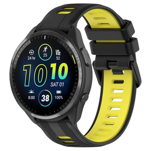 Garmin Forerunner 965 �r���v�o���h ���f�B�[�X �����Y 22mm ���߉\ �X�|�[�c �\�t�g�V���R�� �����p�o���h �X�g���b�v ���X�g�o���h Garmin Forerunner 955�X�}�[�g�E�H�b�`�p (�C�G���[)