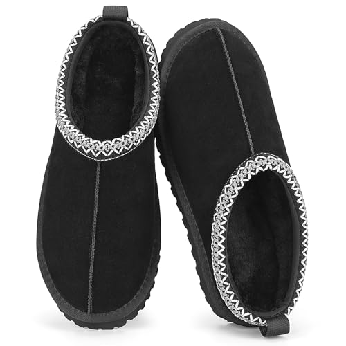 Mishansha Women’s Winter Slippers Warm Fleece Lined Home Slipper, Cozy Indoor Outdoor House Shoes with Non-Slip Sole
