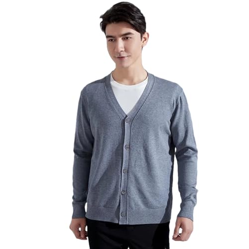 Winter Loose Men's Knitted Cardigan Sweater Business Casual V Neck Warm Sweater