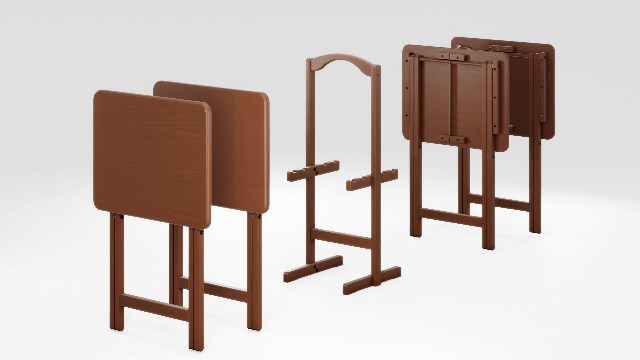Amazon.com: Winsome Alex Set of 4 Foldable Snack Tables, Walnut