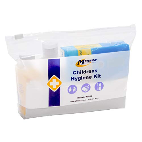 MFASCO Children's Hygiene Kit - Perfect for Homeless Shelters, Disaster Relief - Packed in Reseable Bag - Essential Supplies for Small Kids