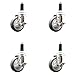 Service Caster Brand 4 Inch 316 Stainless Steel Light Duty Swivel Expanding Stem Caster Set of 4 Thermoplastic Rubber Caster Wheels and 1-1/8? Stem?1,000lbs. Total Cpty?Casters with Locking Brakes