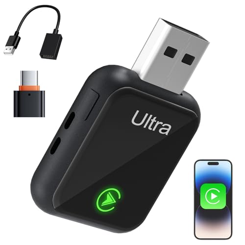 Sycreek Adattatore Mini CarPlay Wireless,Plug & Play: converte il CarPlay cablato in wireless. Compatibile con auto dal 2016, iOS 10+ e veicoli con CarPlay cablato